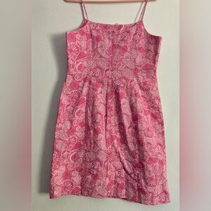 Lilly Pulitzer SZ 10 Sundress pink Seashell themed, sleeveless,Spaghetti Straps